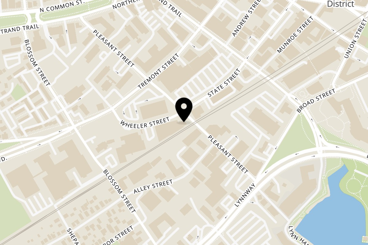 Map showing the location of Jamaica's Flavor on 121 Pleasant St in Lynn